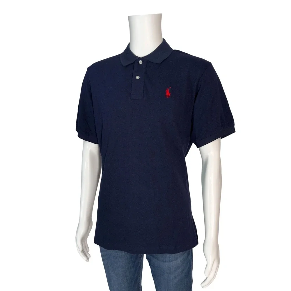 Polo Ralph Lauren Polo Shirt Mens XXL Navy New Custom Fit Mesh Pony Logo